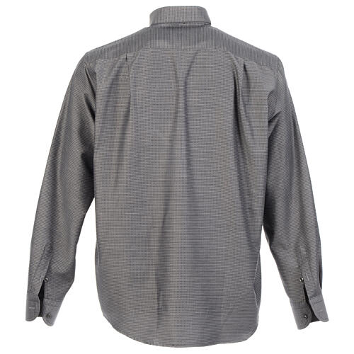 Long sleeve clergy shirt, grey jacquard Cococler 7