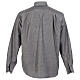 Long sleeve clergy shirt, grey jacquard Cococler s7