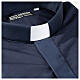 Collarhemd einfarbig mit feinen diagonalen Streifen Farbe Blau Langarm Cococler s2