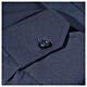 Collarhemd einfarbig mit feinen diagonalen Streifen Farbe Blau Langarm Cococler s5