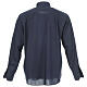 Clergy shirt solid colour and diagonal blue long sleeve Cococler s7