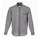 Clergy shirt solid colour and diagonal grey long sleeve Cococler s1
