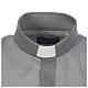 Camicia clergy tinta unita e diagonale grigio manica lunga Cococler s3
