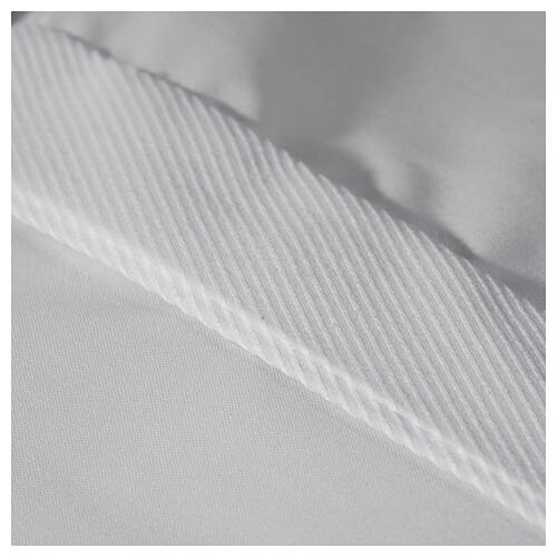 Collarhemd einfarbig mit feinen diagonalen Streifen Farbe Weiß Langarm Cococler 4