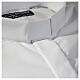 Collarhemd einfarbig mit feinen diagonalen Streifen Farbe Weiß Langarm Cococler s2