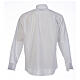 Collarhemd einfarbig mit feinen diagonalen Streifen Farbe Weiß Langarm Cococler s7