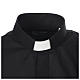 Camicia clergy tinta unita e diagonale nero manica lunga Cococler s3