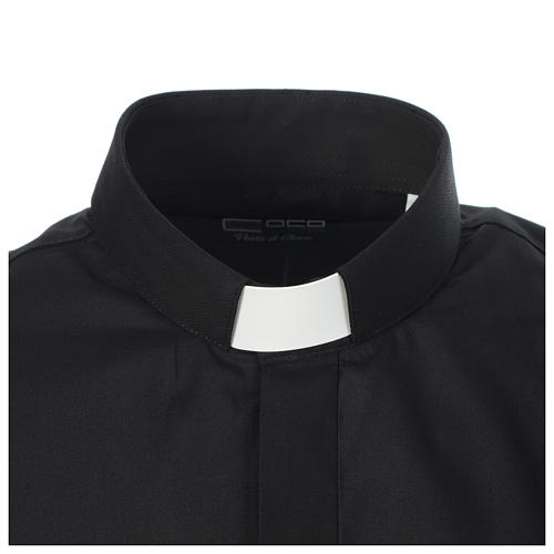 Minister black shirt solid color and diagonal, long sleeve Cococler 3