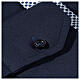 Collarhemd mit Kontrast in der Farbe Blau abgesetzt mit Kreuzmuster Langarm Cococler s5