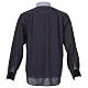 Clerical shirt contrast crosses blue long sleeve Cococler s2