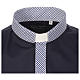 Clerical shirt contrast crosses blue long sleeve Cococler s3