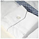 Collarhemd mit Kontrast in der Farbe Weiß abgesetzt mit Kreuzmuster Langarm Cococler s5