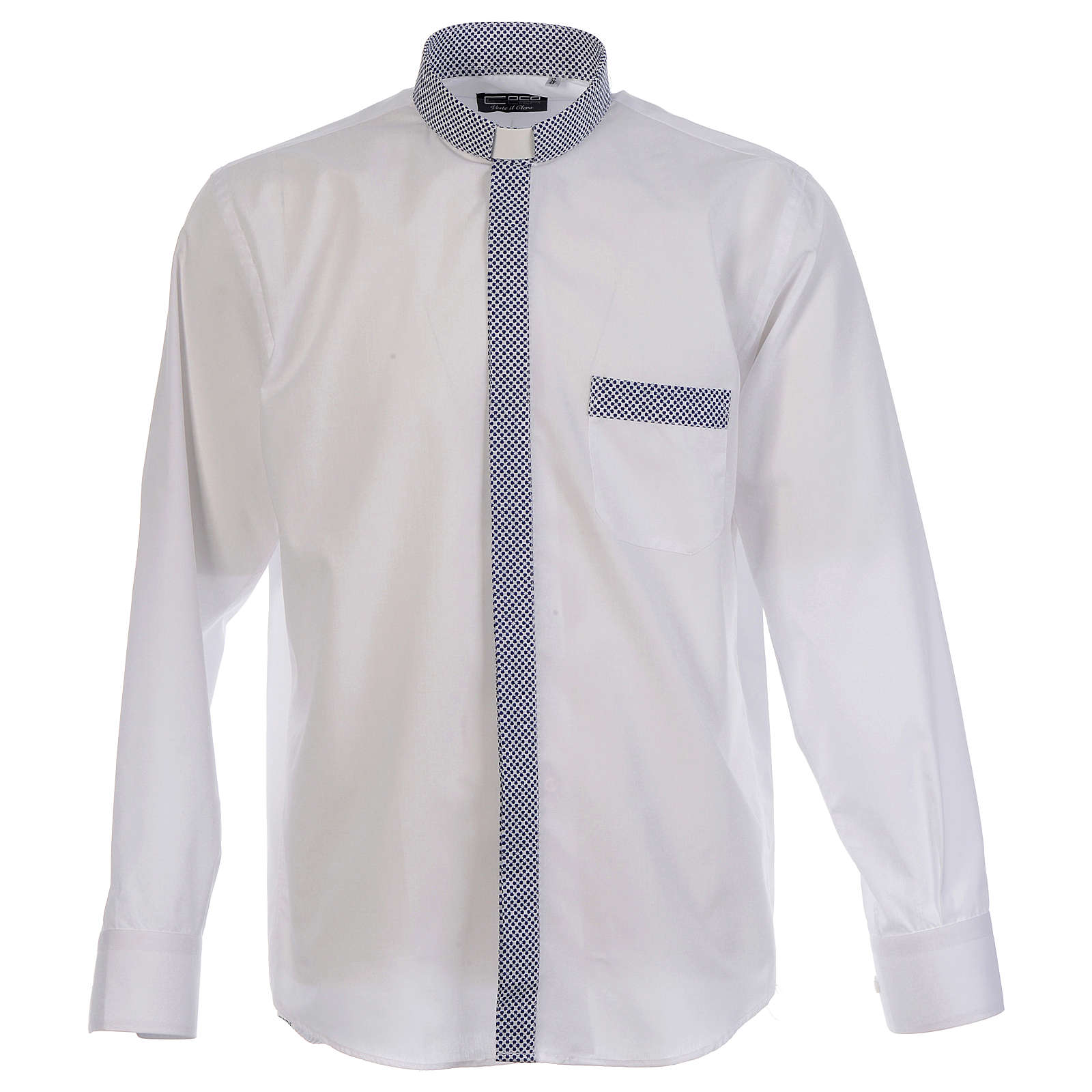 Clergy shirt white contrast crosses long sleeve | online sales on ...