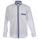 Clergy shirt white contrast crosses long sleeve Cococler s1