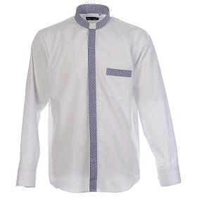 Camicia clergy contrasto croci bianco manica lunga Cococler