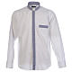 Minister shirt white contrast crosses long sleeve Cococler s1