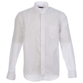 Chemise clergy sous soutane col ouvert manches longues Cococler