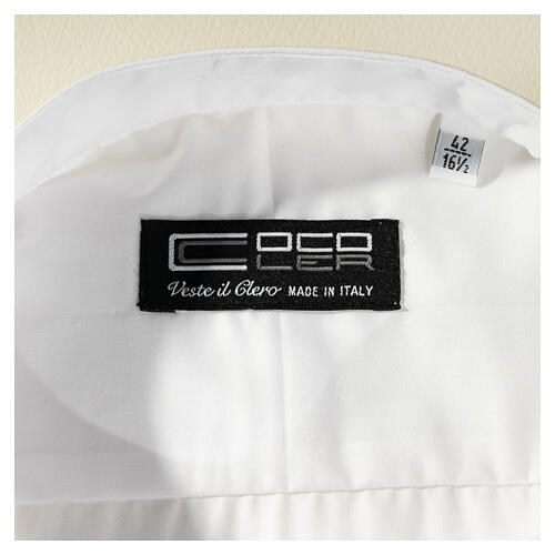 Camisa clergy batina colarinho aberto manga longa Cococler 3
