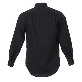 Clerical Shirts and collars: Clergy shirt, roman collar, long sleeves, mixed cotton black
