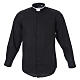 Clergy shirt, roman collar, long sleeves, mixed cotton black Cococler s1
