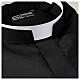 Clergy shirt, roman collar, long sleeves, mixed cotton black Cococler s2