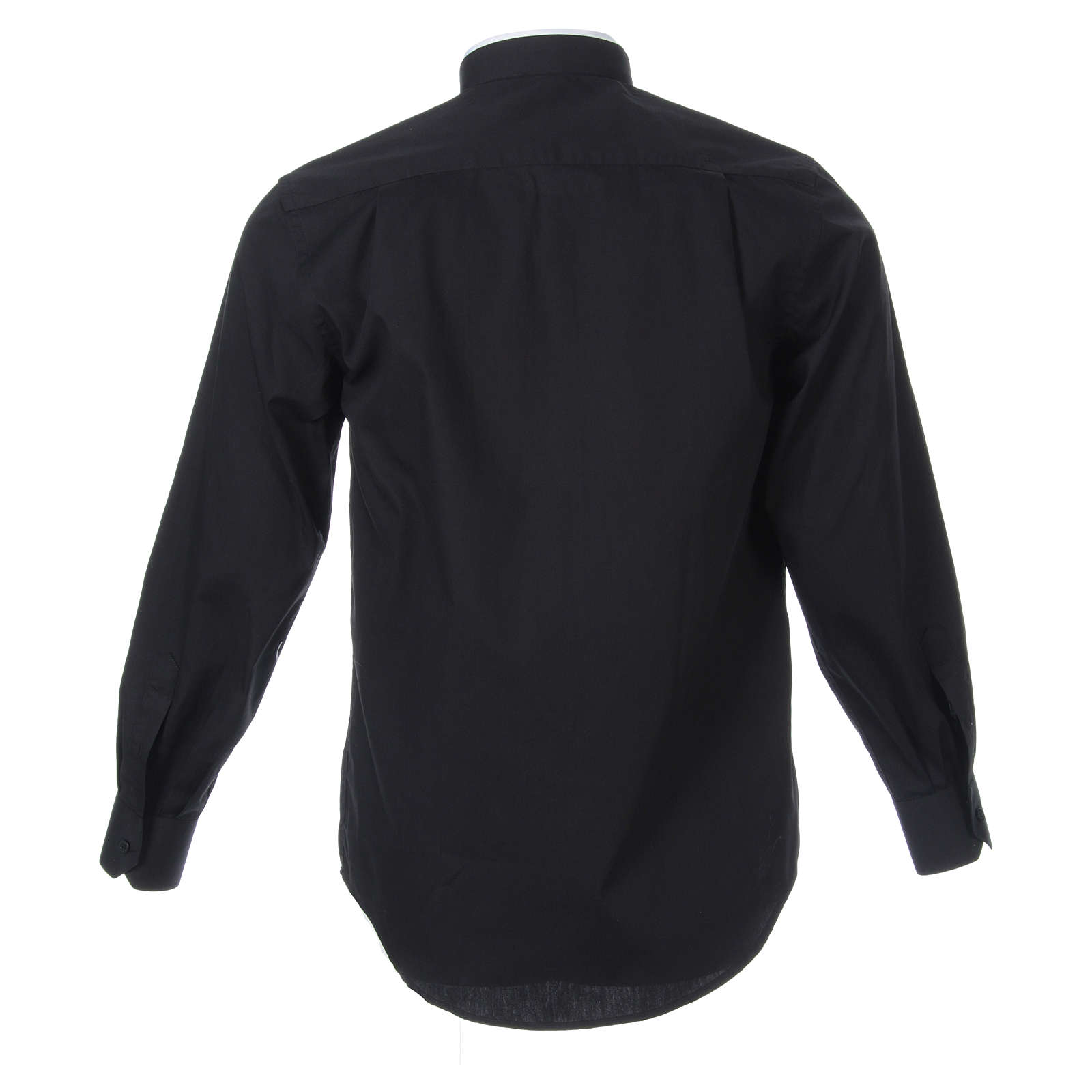 Clergyman Shirt with roman collar, black long sleeves, mixed | online ...