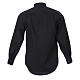 Clergyman Shirt with roman collar, black long sleeves, mixed cotton s2