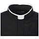Clergyman Shirt with roman collar, black long sleeves, mixed cotton Cococler s2
