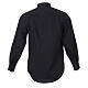 Clergyman Shirt with roman collar, black long sleeves, mixed cotton Cococler s7