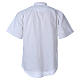 STOCK clergyman shirt with short sleeves in mixed material white s2