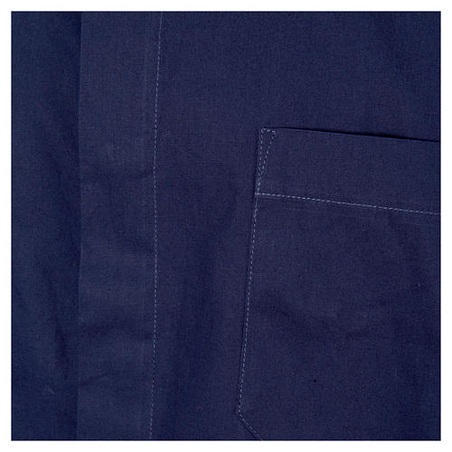 STOCK Collarhemd mit Kurzarm aus Popeline in der Farbe Blau 3