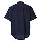 STOCK Chemise clergyman manches courtes popeline bleu s2