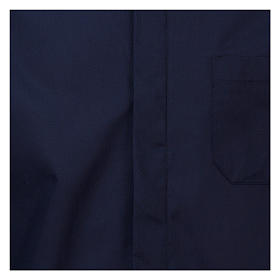 Camicia collo romano Blu tinta unita M. Lunga Cococler