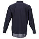 Long sleeved plain blue shirt, roman collar Cococler s3