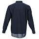 Long sleeved plain blue shirt, roman collar Cococler s7