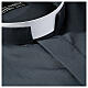 Long sleeved plain dark grey shirt, roman collar Cococler s2
