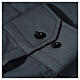 Long sleeved plain dark grey shirt, roman collar Cococler s5