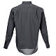 Long sleeved plain dark grey shirt, roman collar Cococler s7