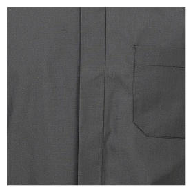 Camicia collo romano Grigio Scuro tinta unita M. Lunga Cococler