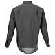  Long sleeved plain dark grey shirt, roman collar Cococler s3