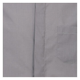 Camisa colarinho romano cinzento claro uma cor manga longa Cococler