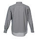 Clergy shirt with Roman collar light gray long sleeve Cococler s8