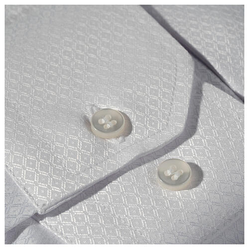 Collarhemd mit Diamantenmuster, mit Seidenanteil, Farbe weiß, Langarm Cococler 6