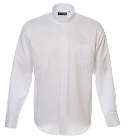 Log sleeved white clergy shirt, diamond pattern, silk Cococler