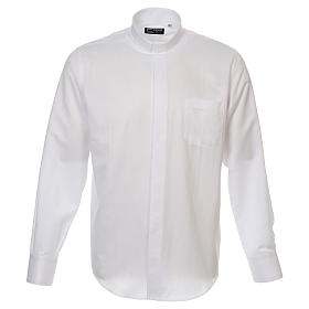Camicia clergyman diamantino bianco seta M.L. Cococler