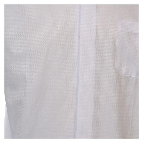 Koszula kapłańska diamentowy wzór, biała, z jedwabiem, Długi Rękaw Cococler 3