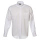 Koszula kapłańska diamentowy wzór, biała, z jedwabiem, Długi Rękaw Cococler s1