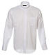 Koszula kapłańska diamentowy wzór, biała, z jedwabiem, Długi Rękaw Cococler s1