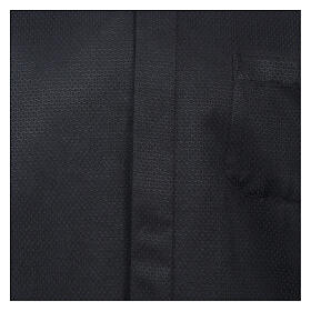 Log sleeved black clergy shirt, diamond pattern, silk