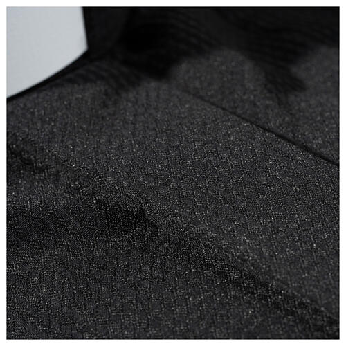 Koszula kapłańska diamentowy wzór, czarna, z jedwabiem, Długi Rękaw Cococler 4